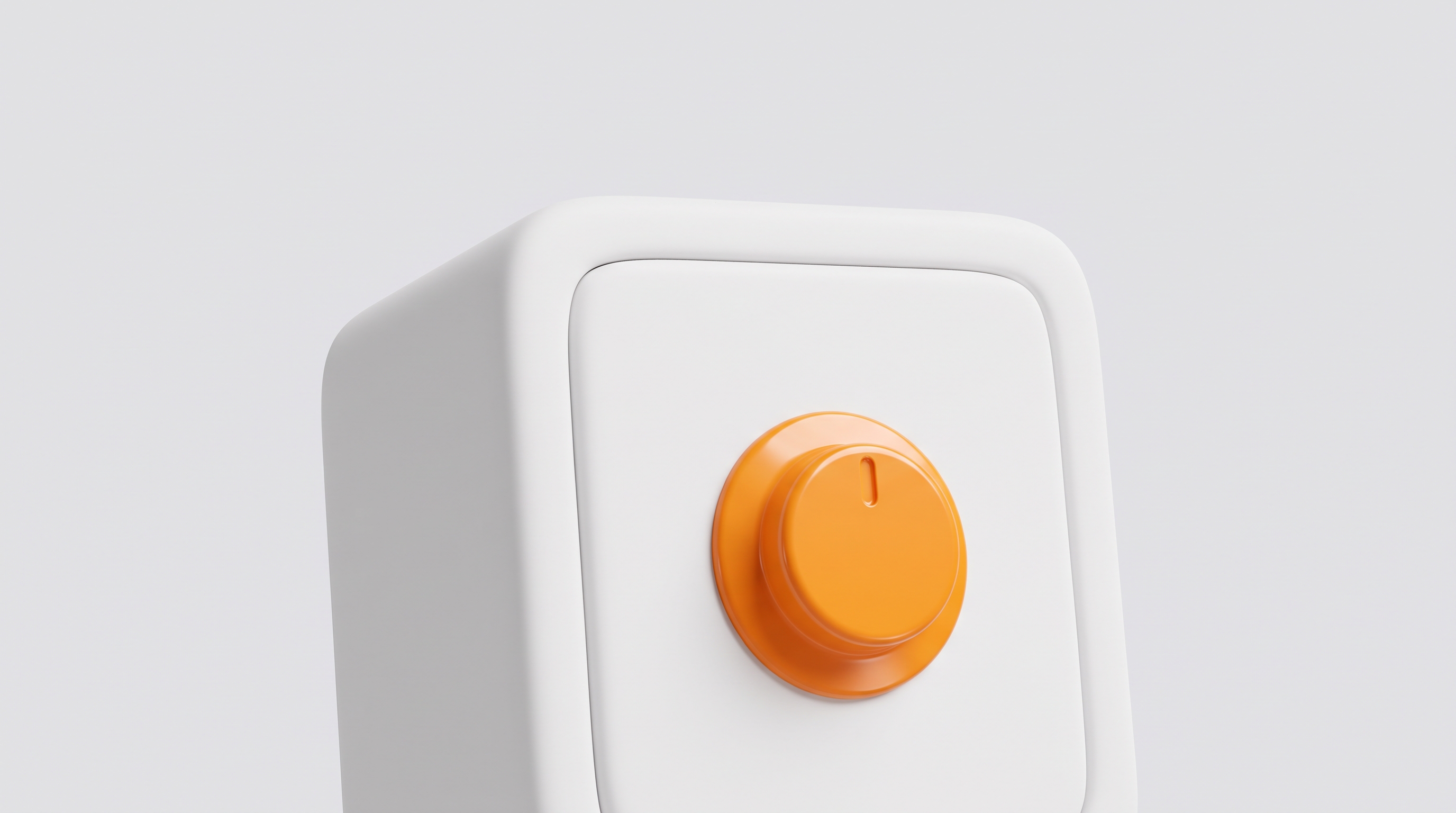 White safe with an orange dial